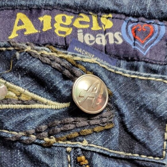 Angels Women's Jeans Size 5 Decorative Stitching Crystal Studs Low Rise - Picture 7 of 13